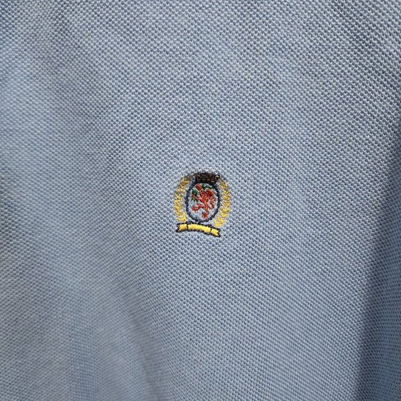 VTG Tommy Hilfiger Light Blue Short Sleeve Polo Shirt 100% Cotton Size Large - Picture 6 of 9